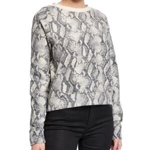 Paige Python Snake Print Sweater Cream Black Neutral Mob Wife Animal Print MED